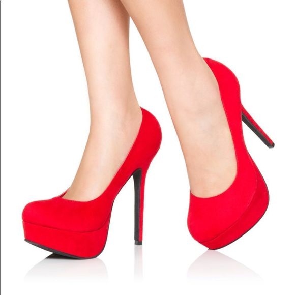 🔥 Mix & Match 2/$40 🔥 JustFab Red "Alex" Heel - Picture 1 of 11